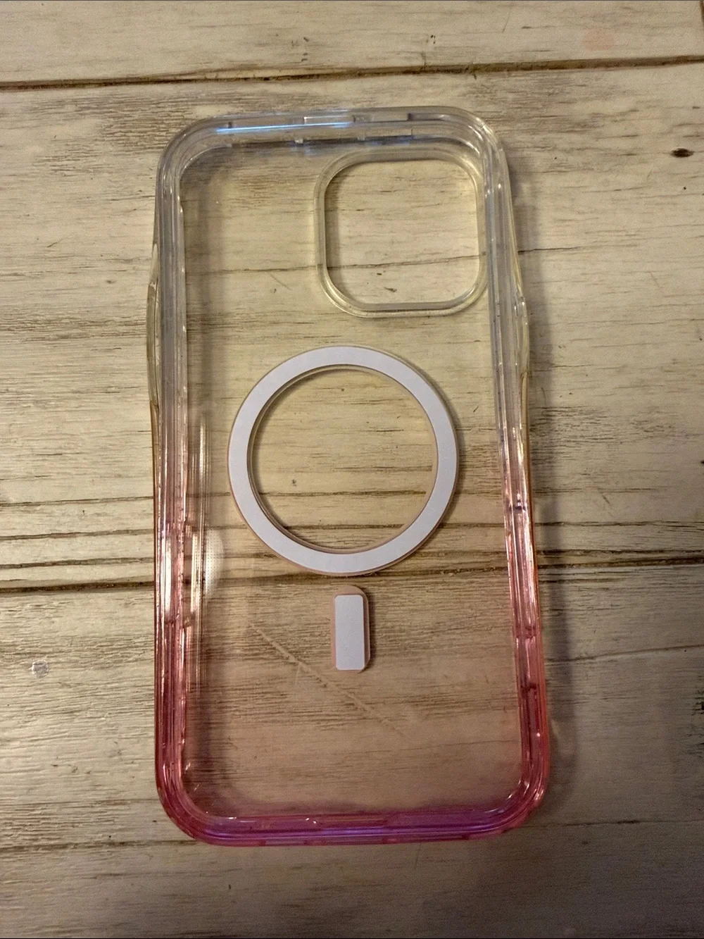 i phone 15 pro max, Clear Pink Gradient Magnetic-Compatible iPhone Case